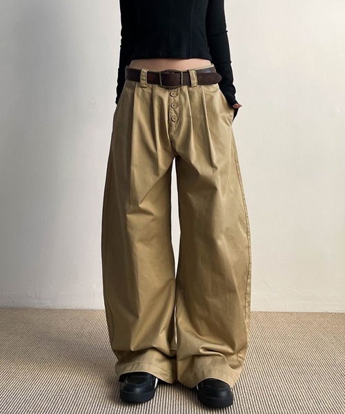 Ressaca（レサーカ）の「ワイドシルエットフロントボタンタックパンツ（その他パンツ・レディース・ブラック/ベージュ・L/XL/M）」の22枚目の写真