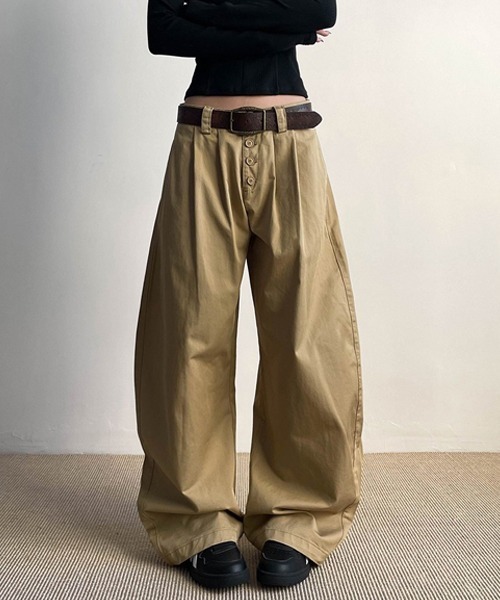 Ressaca（レサーカ）の「ワイドシルエットフロントボタンタックパンツ（その他パンツ・レディース・ブラック/ベージュ・L/XL/M）」の16枚目の写真
