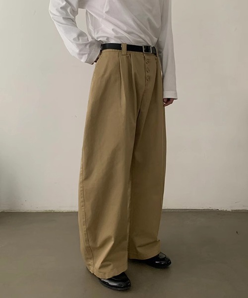 Ressaca（レサーカ）の「ワイドシルエットフロントボタンタックパンツ（その他パンツ・レディース・ブラック/ベージュ・L/XL/M）」の10枚目の写真
