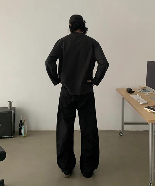 Ressaca（レサーカ）の「ワイドシルエットフロントボタンタックパンツ（その他パンツ・レディース・ブラック/ベージュ・L/XL/M）」の8枚目の写真