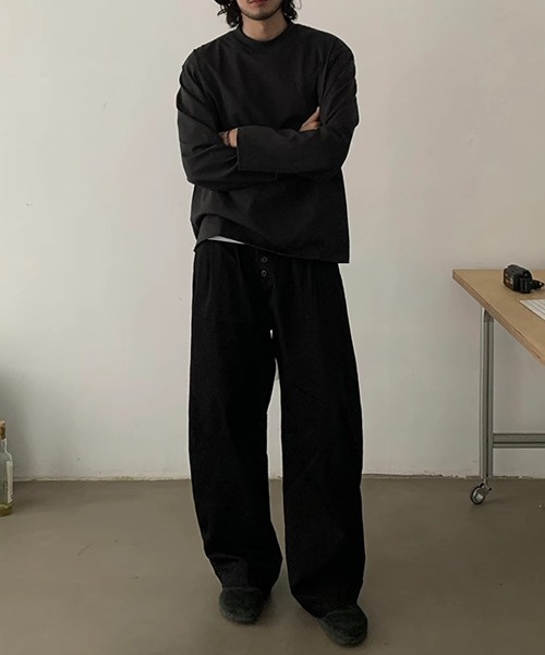 Ressaca（レサーカ）の「ワイドシルエットフロントボタンタックパンツ（その他パンツ・レディース・ブラック/ベージュ・L/XL/M）」の4枚目の写真