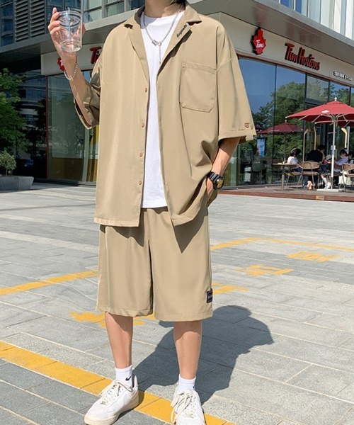 KELVIN(ケルヴァン)の「Relax Open Collar Set Up リラックスオープンカラーセットアップ(セットアップ・メンズ・ブラック/ベージュ・MEDIUM/LARGE)」の17枚目の写真