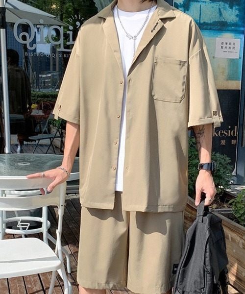 KELVIN(ケルヴァン)の「Relax Open Collar Set Up リラックスオープンカラーセットアップ(セットアップ・メンズ・ブラック/ベージュ・MEDIUM/LARGE)」の19枚目の写真