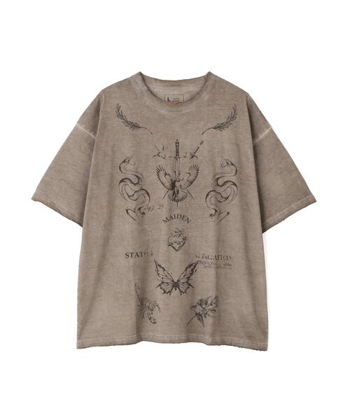 DankeSchon/ダンケシェーン/SPRAY BURN S/S TEE CROSS（Tシャツ