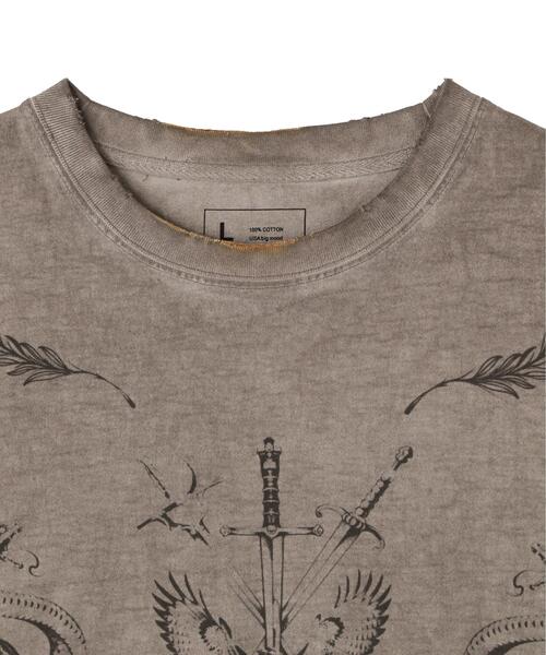 DANKE SCHON（ダンケシェーン）の「DankeSchon/ダンケシェーン/SPRAY BURN S/S TEE CROSS（Tシャツ/カットソー・メンズ・グレー・L/M）」の3枚目の写真
