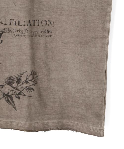DANKE SCHON（ダンケシェーン）の「DankeSchon/ダンケシェーン/SPRAY BURN S/S TEE CROSS（Tシャツ/カットソー・メンズ・グレー・L/M）」の6枚目の写真