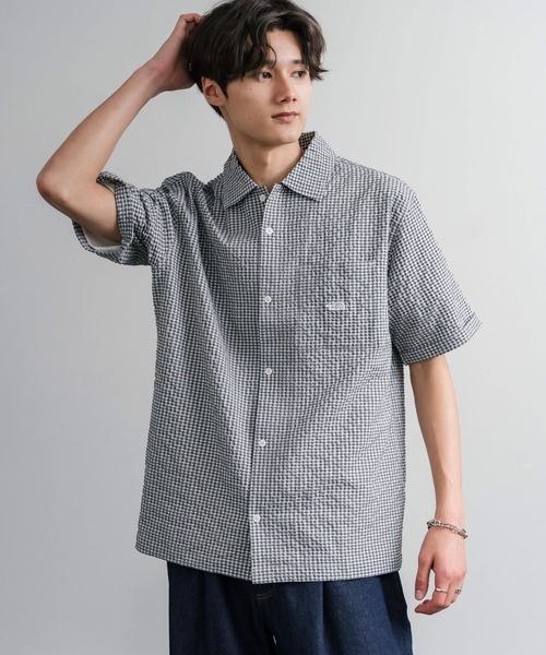 THE NORTH FACE(ザノースフェイス)の「THE NORTH FACE ザ・ノースフェイス M'S TRAVELER CHECK S/S SHIRTS ワンポイントロゴ刺繍ギンガムチェック柄半袖シャツ(シャツ/ブラウス・メンズ・レッド/チャコール/ブルー・M/XL/L)」の13枚目の写真