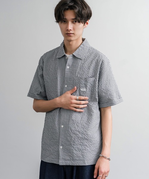 THE NORTH FACE(ザノースフェイス)の「THE NORTH FACE ザ・ノースフェイス M'S TRAVELER CHECK S/S SHIRTS ワンポイントロゴ刺繍ギンガムチェック柄半袖シャツ(シャツ/ブラウス・メンズ・レッド/チャコール/ブルー・M/XL/L)」の14枚目の写真