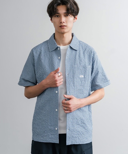 THE NORTH FACE(ザノースフェイス)の「THE NORTH FACE ザ・ノースフェイス M'S TRAVELER CHECK S/S SHIRTS ワンポイントロゴ刺繍ギンガムチェック柄半袖シャツ(シャツ/ブラウス・メンズ・レッド/チャコール/ブルー・M/XL/L)」の18枚目の写真