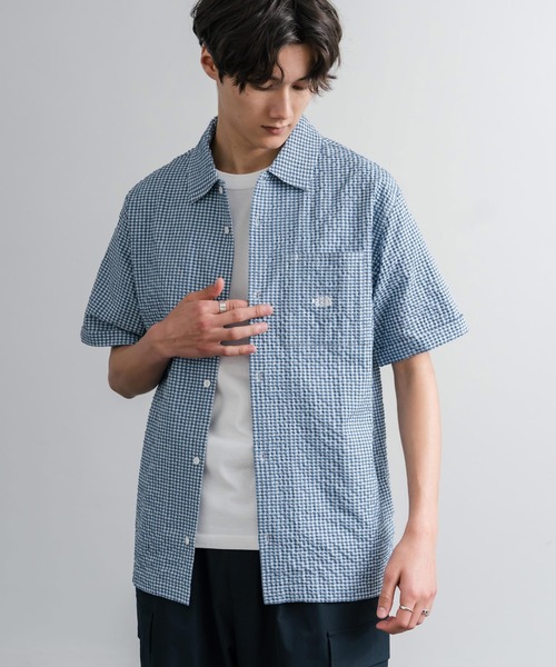 THE NORTH FACE(ザノースフェイス)の「THE NORTH FACE ザ・ノースフェイス M'S TRAVELER CHECK S/S SHIRTS ワンポイントロゴ刺繍ギンガムチェック柄半袖シャツ(シャツ/ブラウス・メンズ・レッド/チャコール/ブルー・M/XL/L)」の19枚目の写真