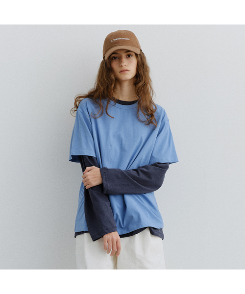 URAGO(ユラーゴ)の「Steady round t-shirt(Tシャツ/カットソー・レディース・ブルー/アッシュグレー/ブラック/アイボリー/ネイビー/Wine/オートミール・FREE)」の6枚目の写真