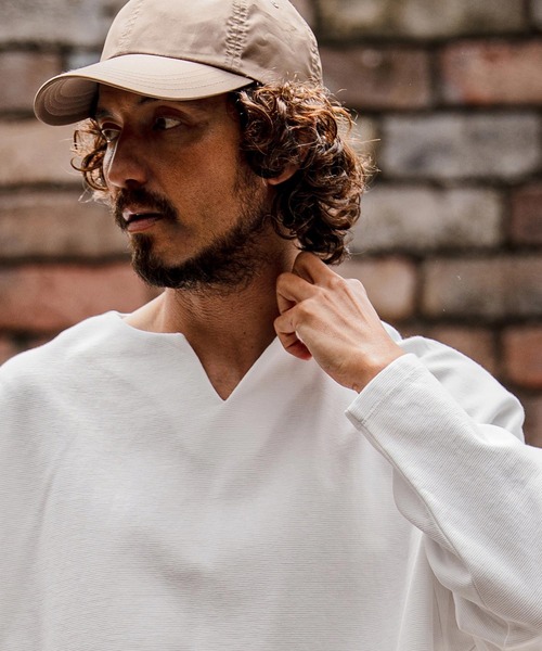 CAMBIO(カンビオ)の「mlt5712-Double-Cut Key-Neck Long Sleeve Tee キーネックロングスリーブTシャツ(A71926cmb)(Tシャツ/カットソー・メンズ・ミックスグレー/ブラック/オートミール/ホワイト・L/M/S)」の6枚目の写真