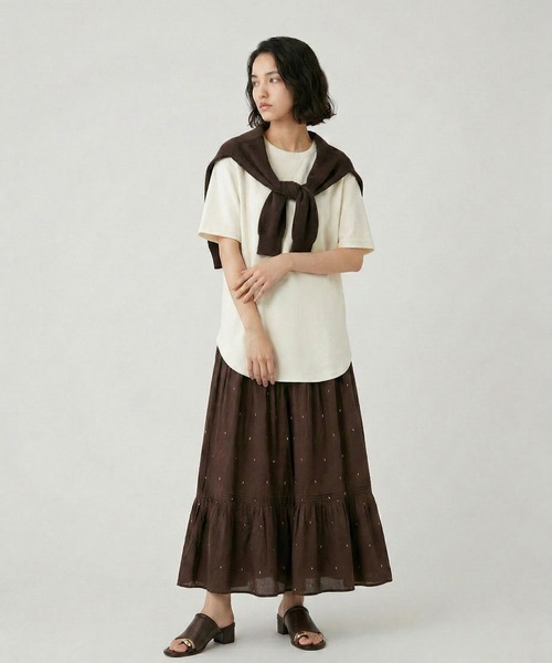 GLOBAL WORK(グローバルワーク)の「ジョーゼットプルオーバー半袖/658165(Tシャツ/カットソー・レディース・オフホワイト/ネイビー/ブラック・MEDIUM/LARGE)」の4枚目の写真