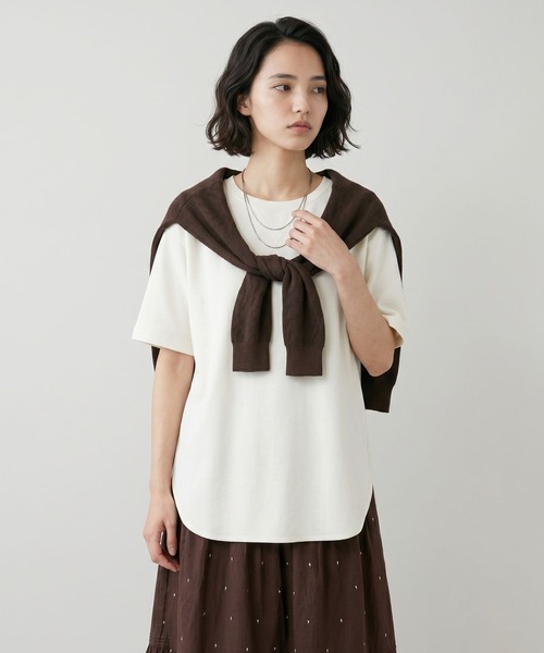 GLOBAL WORK(グローバルワーク)の「ジョーゼットプルオーバー半袖/658165(Tシャツ/カットソー・レディース・オフホワイト/ネイビー/ブラック・MEDIUM/LARGE)」の5枚目の写真