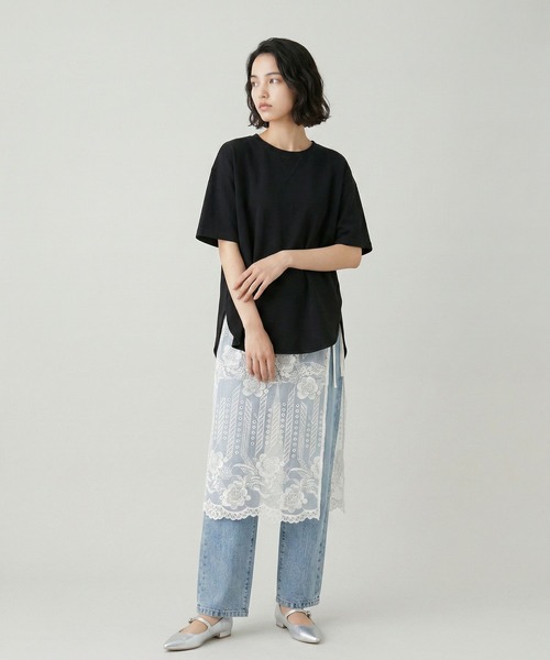 GLOBAL WORK(グローバルワーク)の「ジョーゼットプルオーバー半袖/658165(Tシャツ/カットソー・レディース・オフホワイト/ネイビー/ブラック・MEDIUM/LARGE)」の12枚目の写真