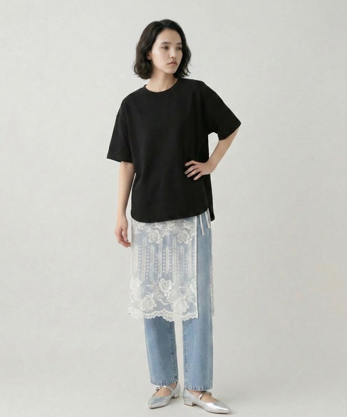 GLOBAL WORK(グローバルワーク)の「ジョーゼットプルオーバー半袖/658165(Tシャツ/カットソー・レディース・オフホワイト/ネイビー/ブラック・MEDIUM/LARGE)」の13枚目の写真