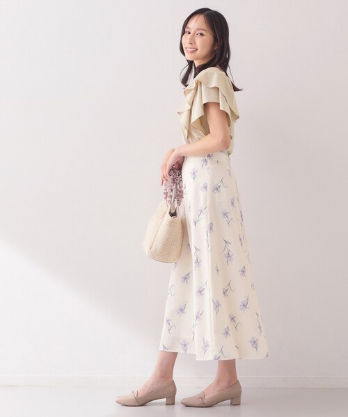 index（インデックス）の「【接触冷感】ダブルフレアキーネックトップス《UVケア／洗濯機OK》（Tシャツ/カットソー・レディース・ボルドー/ネイビー/オフホワイト/ベージュ系その他7・40/38/36/42）」の21枚目の写真