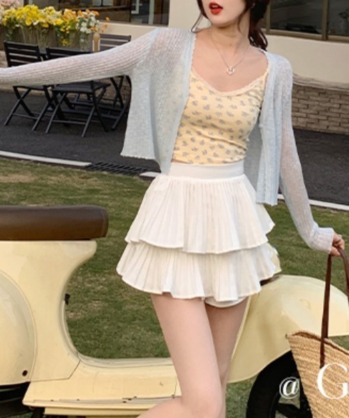 AMAJI(アマジ)の「ショート丈 ニットカーディガン(カーディガン/ボレロ・レディース・ライトブルー/ホワイト/ベージュ/パープル/ブラック/ライトピンク/イエロー/グリーン・FREE)」の10枚目の写真