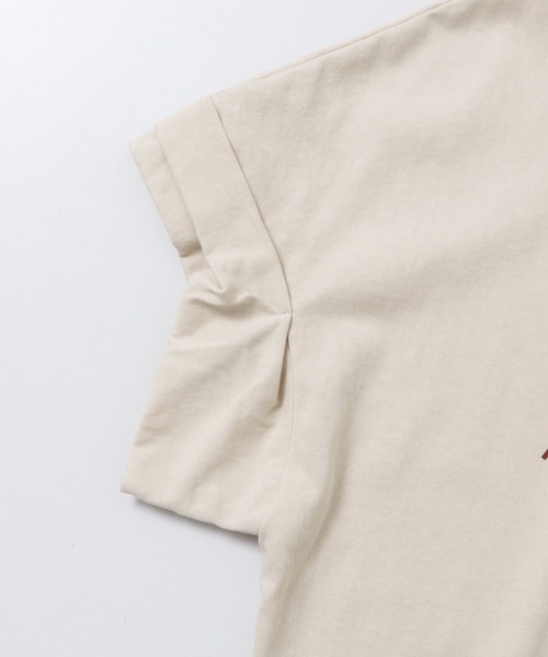 hunch(ハンチ)の「ビンテージスラブ ネック配色ロゴTシャツ(Tシャツ/カットソー・レディース・アイボリー/ベージュ/ダークブラウン・FREE)」の16枚目の写真