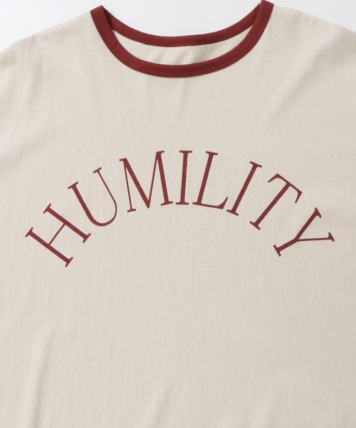 hunch(ハンチ)の「ビンテージスラブ ネック配色ロゴTシャツ(Tシャツ/カットソー・レディース・アイボリー/ベージュ/ダークブラウン・FREE)」の17枚目の写真