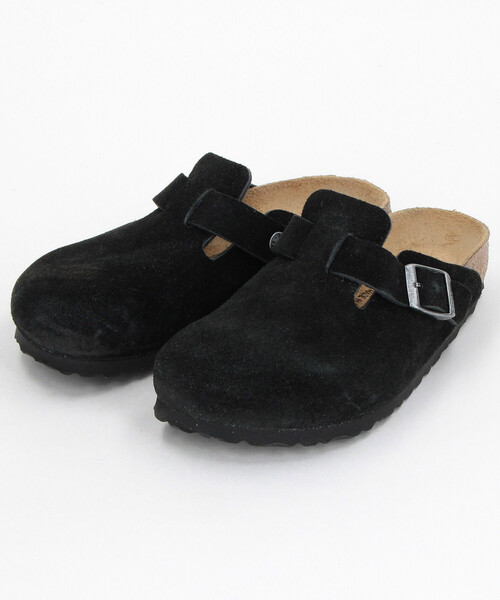 FREAK'S STORE（フリークスストア）の「BIRKENSTOCK/ビルケンシュトック Boston LEVE narrow[36～38サイズ展開]/ボストンスエードレザーシューズ/ナローフィット（サンダル・レディース・ブラック/ベージュ・38/36/37）」の2枚目の写真