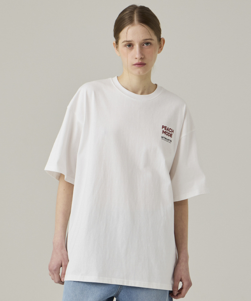 URBANAGE(アーバンエイジ)の「PEACH MODE オーバー半袖ホワイト(Tシャツ/カットソー・レディース・その他・MEDIUM/LARGE)」の6枚目の写真