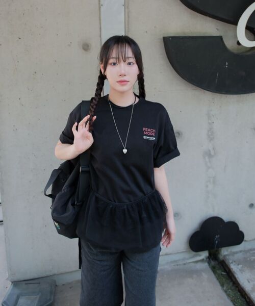 URBANAGE(アーバンエイジ)の「PEACH MODE オーバー半袖ホワイト(Tシャツ/カットソー・レディース・その他・MEDIUM/LARGE)」の14枚目の写真