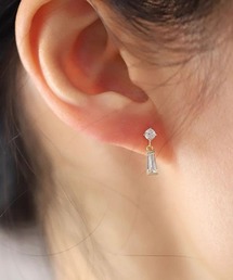 YU-KA:バゲットカットミニピアス Baguette-cut mini earrings