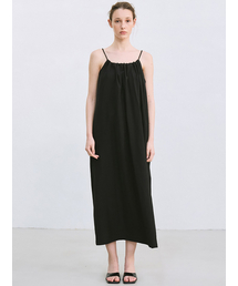 shirring maxi dress (black)