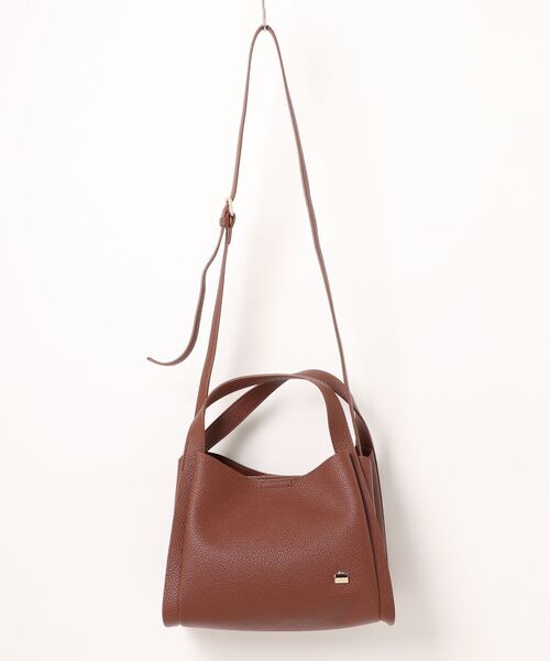 LA BAGAGERIE(ラバガジェリー)の「ソフトシュリンク2WAYハンドバッグ small(ハンドバッグ・レディース・ダークグレー/ブラック/ブラウン/グレイッシュベージュ・FREE)」の3枚目の写真