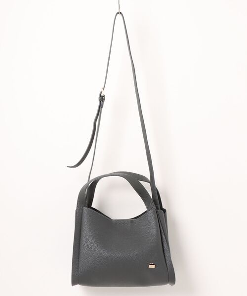 LA BAGAGERIE(ラバガジェリー)の「ソフトシュリンク2WAYハンドバッグ small(ハンドバッグ・レディース・ダークグレー/ブラック/ブラウン/グレイッシュベージュ・FREE)」の2枚目の写真