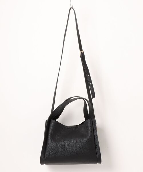 LA BAGAGERIE(ラバガジェリー)の「ソフトシュリンク2WAYハンドバッグ small(ハンドバッグ・レディース・ダークグレー/ブラック/ブラウン/グレイッシュベージュ・FREE)」の5枚目の写真