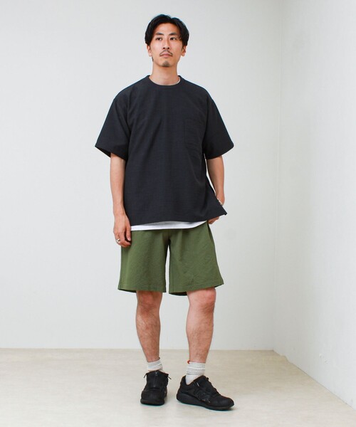 GLOSTER(グロスター)の「【布帛ライクできれい見え】麻混サイドジップTシャツ(Tシャツ/カットソー・メンズ・ブラウン/チャコールグレー・L/M/S)」の12枚目の写真