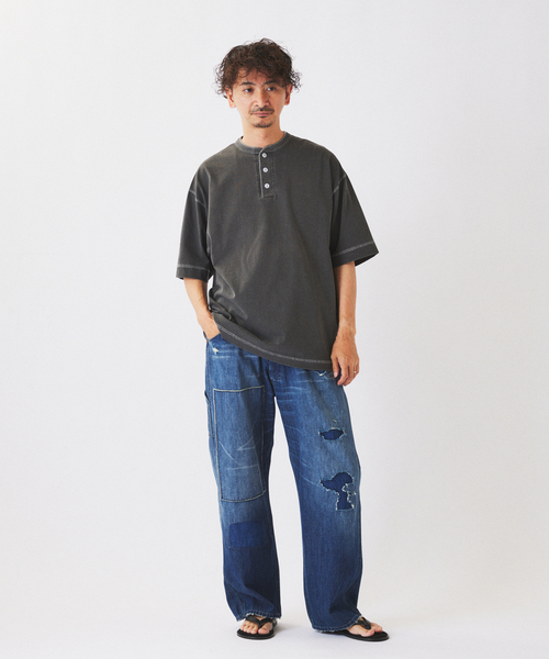 Healthknit（ヘルスニット）の「《追加》Healthknit / ヘルスニット 別注 ヘンリーネックTシャツ（Tシャツ/カットソー・メンズ・ホワイト/ブラウン/ブラック系その他・SMALL/MEDIUM/LARGE/X-LARGE）」の10枚目の写真
