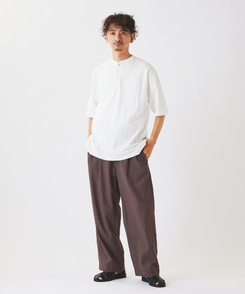 Healthknit（ヘルスニット）の「《追加》Healthknit / ヘルスニット 別注 ヘンリーネックTシャツ（Tシャツ/カットソー・メンズ・ホワイト/ブラウン/ブラック系その他・SMALL/MEDIUM/LARGE/X-LARGE）」の9枚目の写真