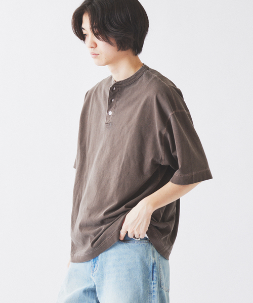 Healthknit(ヘルスニット)の「Healthknit / ヘルスニット 別注 ヘンリーネックTシャツ(Tシャツ/カットソー・メンズ・ホワイト/ブラウン/ブラック系その他/グレー・SMALL/MEDIUM/LARGE/X-LARGE)」の14枚目の写真