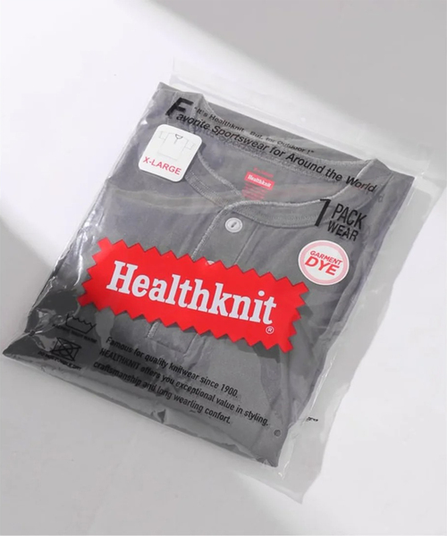 Healthknit(ヘルスニット)の「Healthknit / ヘルスニット 別注 ヘンリーネックTシャツ(Tシャツ/カットソー・メンズ・ホワイト/ブラウン/ブラック系その他/グレー・SMALL/MEDIUM/LARGE/X-LARGE)」の15枚目の写真