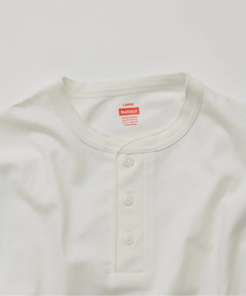 Healthknit(ヘルスニット)の「Healthknit / ヘルスニット 別注 ヘンリーネックTシャツ(Tシャツ/カットソー・メンズ・ホワイト/ブラウン/ブラック系その他/グレー・SMALL/MEDIUM/LARGE/X-LARGE)」の19枚目の写真