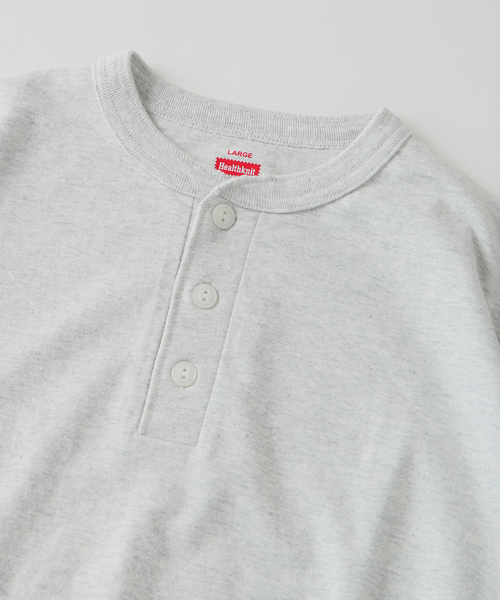 Healthknit(ヘルスニット)の「Healthknit / ヘルスニット 別注 ヘンリーネックTシャツ(Tシャツ/カットソー・メンズ・ホワイト/ブラウン/ブラック系その他/グレー・SMALL/MEDIUM/LARGE/X-LARGE)」の21枚目の写真