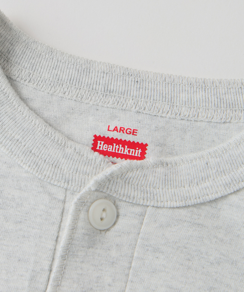 Healthknit(ヘルスニット)の「Healthknit / ヘルスニット 別注 ヘンリーネックTシャツ(Tシャツ/カットソー・メンズ・ホワイト/ブラウン/ブラック系その他/グレー・SMALL/MEDIUM/LARGE/X-LARGE)」の22枚目の写真