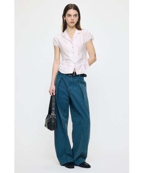MOUSSY(マウジー)の「STUDDED OPEN COLLAR シャツ(シャツ/ブラウス・レディース・ライトピンク/ライトブラック/オフホワイト・1/2)」の10枚目の写真