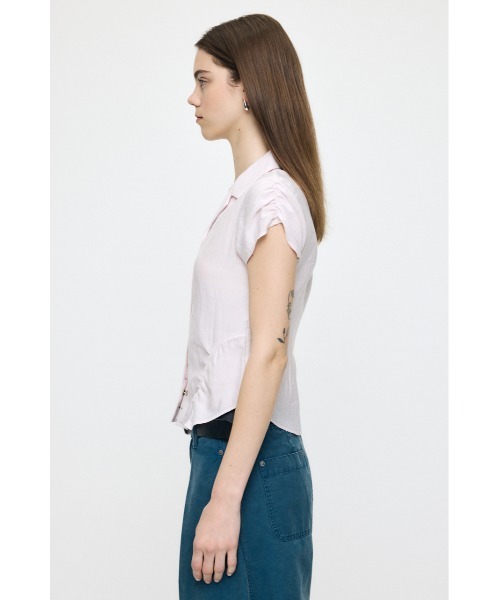 MOUSSY(マウジー)の「STUDDED OPEN COLLAR シャツ(シャツ/ブラウス・レディース・ライトピンク/ライトブラック/オフホワイト・1/2)」の14枚目の写真