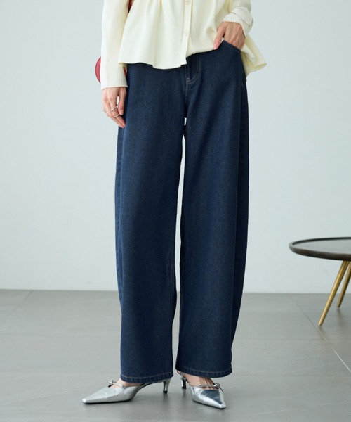 BELLUNA(ベルーナ)の「【低身長さん向け】オシャレに見えるカーブデニムパンツ64丈(その他パンツ・レディース・ブルー/サックスブルー/ネイビー・MEDIUM/LARGE/X-LARGE)」の20枚目の写真