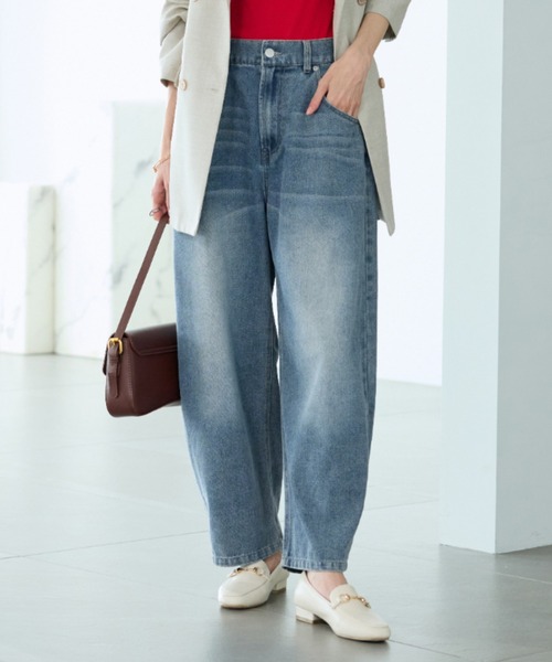 BELLUNA(ベルーナ)の「【低身長さん向け】オシャレに見えるカーブデニムパンツ64丈(その他パンツ・レディース・ブルー/サックスブルー/ネイビー・MEDIUM/LARGE/X-LARGE)」の14枚目の写真