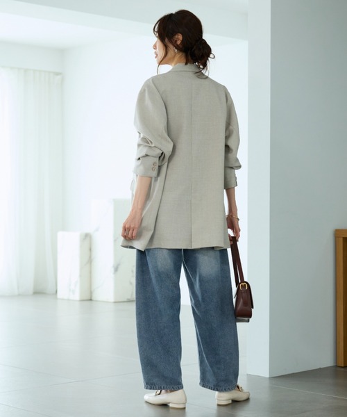 BELLUNA(ベルーナ)の「【低身長さん向け】オシャレに見えるカーブデニムパンツ64丈(その他パンツ・レディース・ブルー/サックスブルー/ネイビー・MEDIUM/LARGE/X-LARGE)」の17枚目の写真