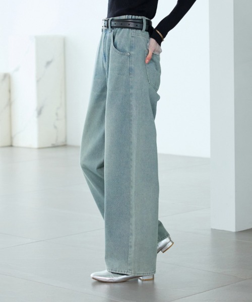 BELLUNA(ベルーナ)の「【低身長さん向け】オシャレに見えるカーブデニムパンツ64丈(その他パンツ・レディース・ブルー/サックスブルー/ネイビー・MEDIUM/LARGE/X-LARGE)」の11枚目の写真