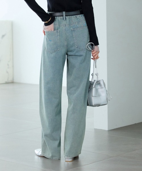 BELLUNA(ベルーナ)の「【低身長さん向け】オシャレに見えるカーブデニムパンツ64丈(その他パンツ・レディース・ブルー/サックスブルー/ネイビー・MEDIUM/LARGE/X-LARGE)」の4枚目の写真