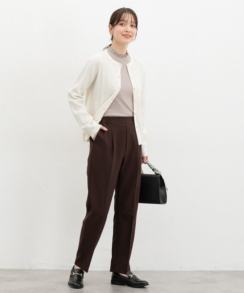 Honeys(ハニーズ)の「【美ージー・ストレッチ・マシンウォッシャブル・イージーケア】美ージーテーパード(股下69cm)(スラックス・レディース・杢グレー/ネイビー/ブラック/ダークブラウン/オレンジ/ダークベージュ・LL/3L/L/SS/S/M)」の21枚目の写真