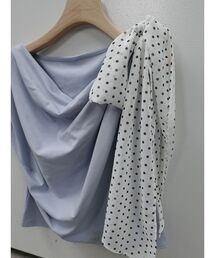 LAGUNAMOON | ドットリボンドレープカットソー 【夏服】(Tシャツ/カットソー)
