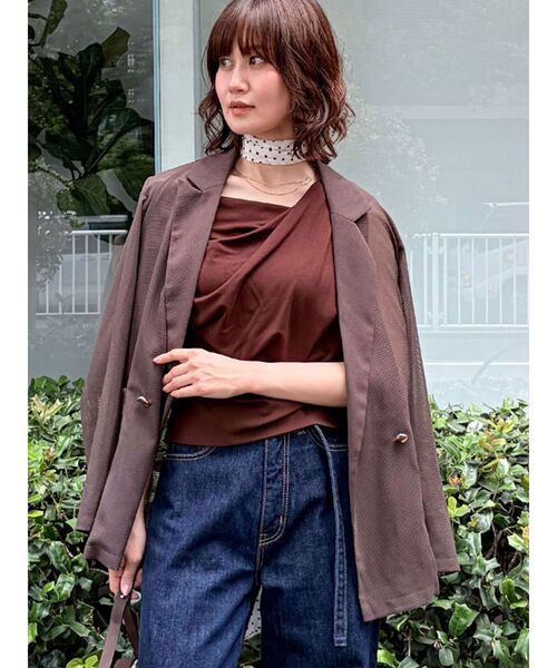 LAGUNAMOON(ラグナムーン)の「ドットリボンドレープカットソー 【夏服】(Tシャツ/カットソー・レディース・ホワイト/ブラウン/ブラック/ライトブルー・FREE)」の21枚目の写真